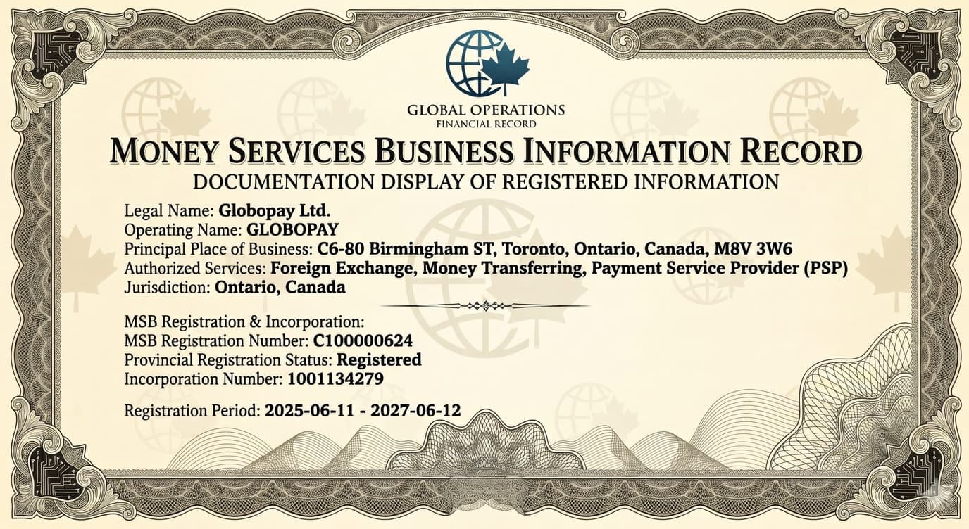 Money Services Business Information Record
